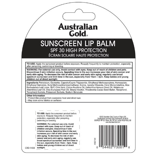 Australian Gold lip balm Coconut 4.2g - British product