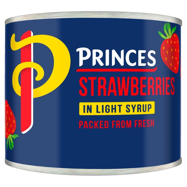 Princes canned strawberries in light syrup 210g, imported from the UK