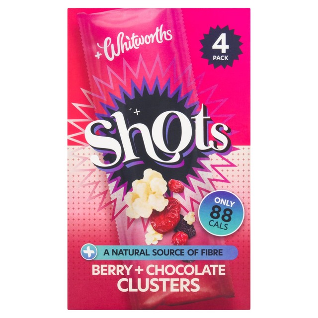Whitworths Berry Cluster Shots dried fruit snack 4x25g - British product