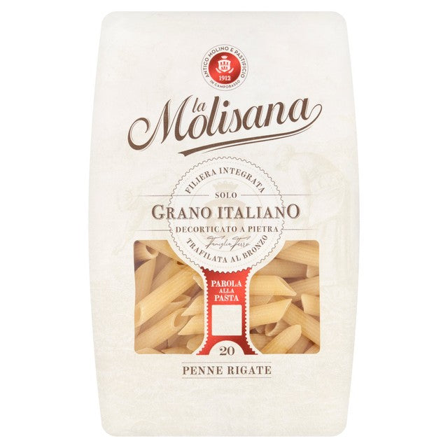 La Molisana penne rigate pasta 500g, imported from the UK