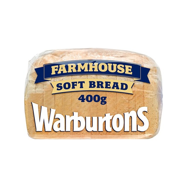 Warburtons White Farmhouse thick sliced white bread 400g (British brand)