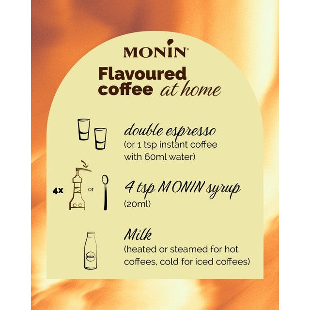 Monin Salted Caramel No Added Sugar syrup 250ml, imported from the UK