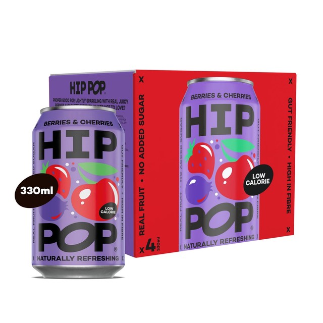 Hip Pop Berries & Cherries fizzy drink (British brand)