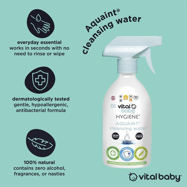 Vital Baby AQUAINT Cleansing Water 500ml (British brand)