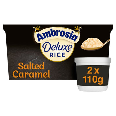 M&S Ambrosia Deluxe Salted Caramel Rice Pudding Dessert Pots 2 x 110g- Buy online at McGrocer