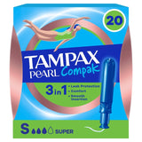 Tampax Compak Pearl Super tampons 20 count, UK version