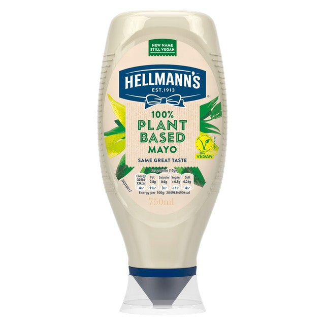 Hellmann's plant based mayonnaise 750ml, UK version