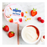 Alpro strawberry raspberry Greek style yoghurt alternative 150g - British product
