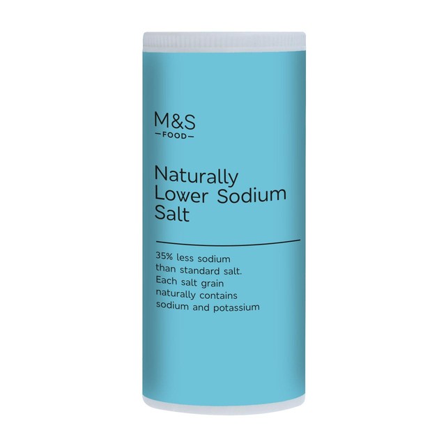 M&S Naturally Lower Sodium Salt 200g, imported from the UK