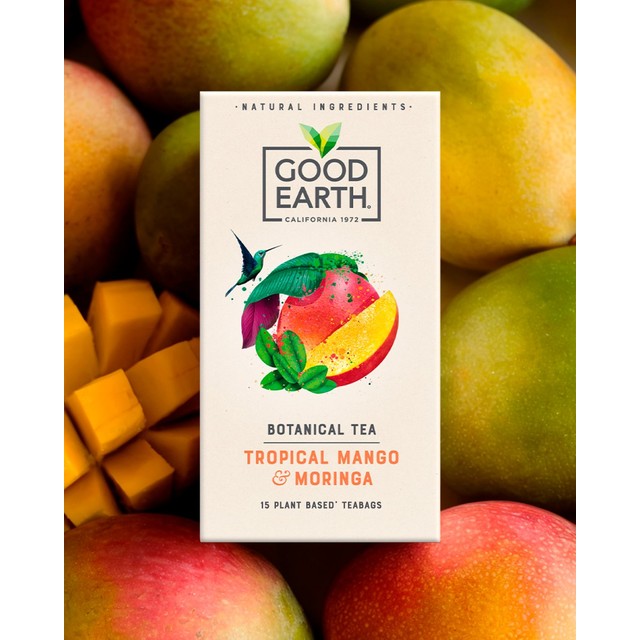 Good Earth Tropical Moringa Mango tea bags 15 count, UK version
