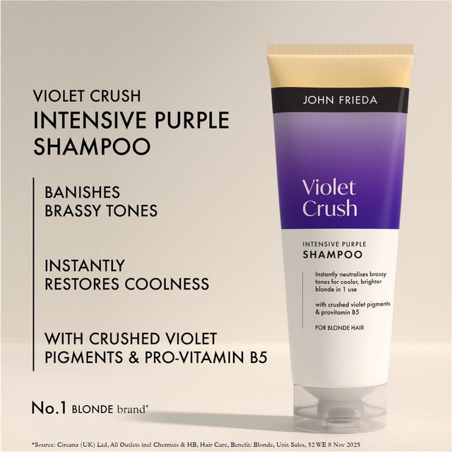 John Frieda Violet Crush intensive purple shampoo, imported from the UK