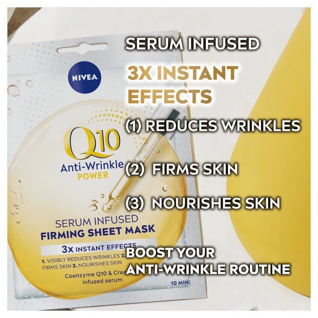 Nivea Q10 Power Anti-Wrinkle sheet mask, imported from the UK