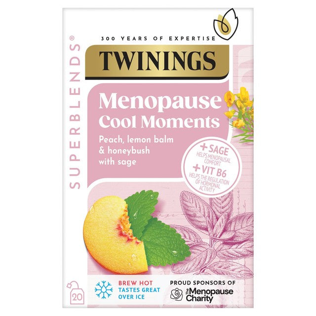 Twinings peach herbal tea menopause comfort 20 teabags (British brand)