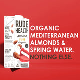 Rude Health organic unsweetened almond drink 1L, imported from the UK