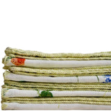 M&S cotton linen floral napkin set green, UK version