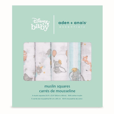 M&S Aden + Anais Dumbo Muslin Squares Baby Care Cloths 5-Pack- Buy online at McGrocer