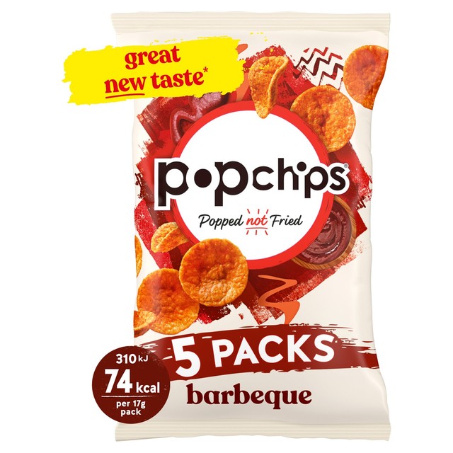 Popchips barbeque flavour crisps multipack, imported from the UK