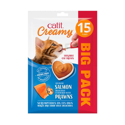 M&S Catit Creamy Salmon & Prawn Cat Treat 15 x 10g- Buy online at McGrocer