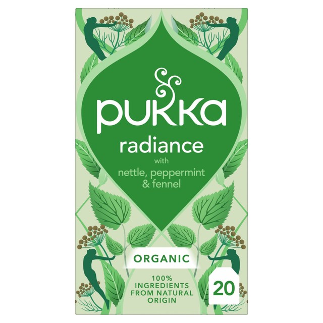 Pukka Organic Radiance Tea Herbal 20 tea bags, imported from the UK