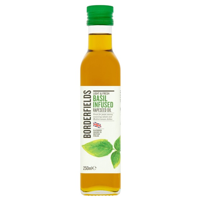 Borderfields basil infused cold pressed rapeseed oil 250ml - British product