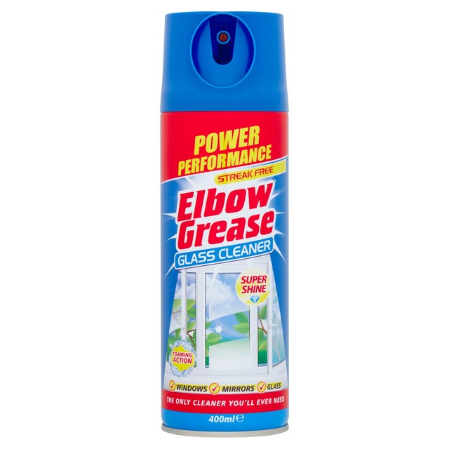 Elbow Grease glass cleaner aerosol 400ml - British product
