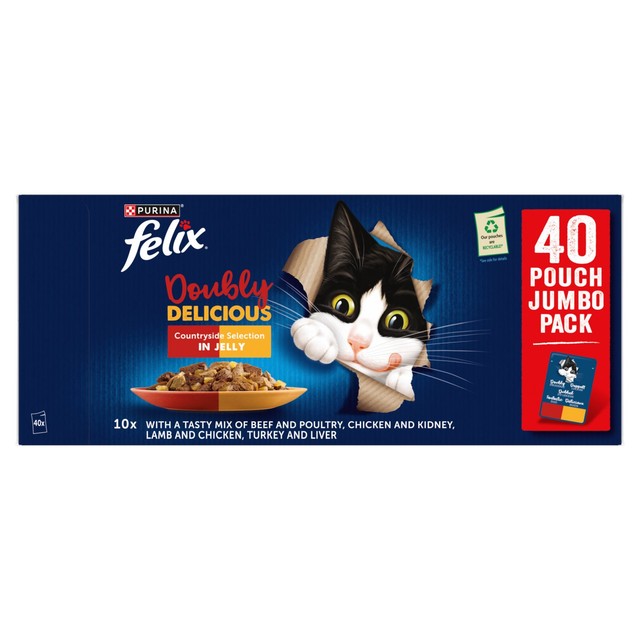 Felix wet cat food Doubly Delicious variety pack, imported from the UK