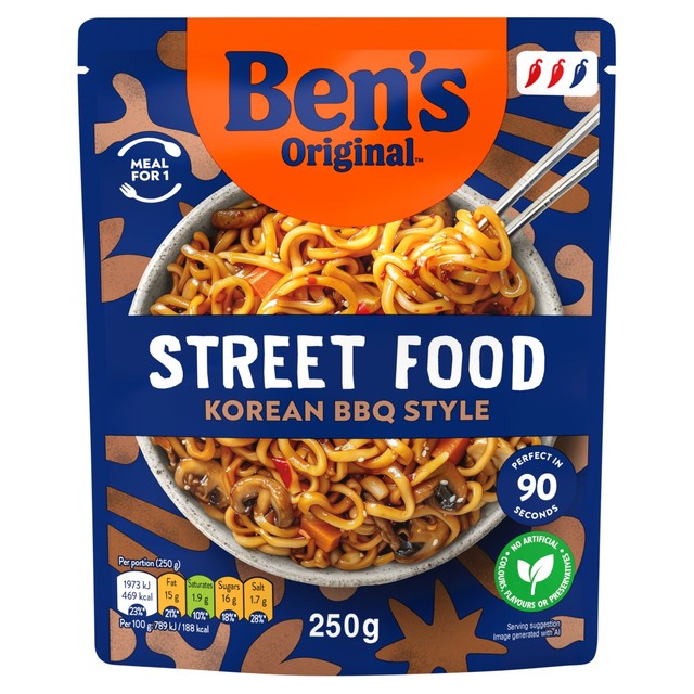Ben's Original Korean BBQ Style Microwave Noodles 250g - British product