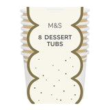 M&S white and gold paper dessert tubs 8 pack, imported from the UK