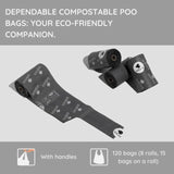 Adios Plastic compostable dog poo bags grey 120 pack - British product