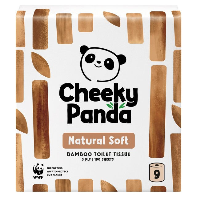 The Cheeky Panda natural colour bamboo toilet tissue 9 pack (British brand)