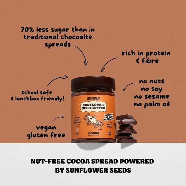 Sunfly cocoa sunflower seed butter 330g (British brand)
