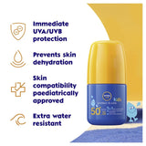 Nivea kids sun cream SPF 50+ roll-on 50ml, imported from the UK
