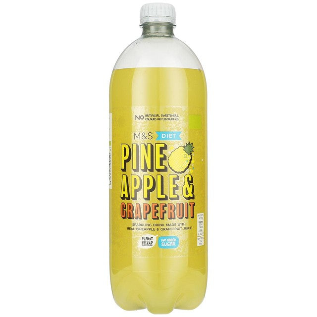 M&S diet pineapple and grapefruit soft drink 1L, imported from the UK