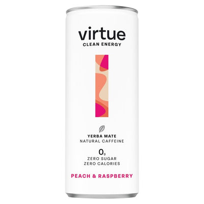 M&S Virtue Yerba Mate Peach & Raspberry Energy Drink 250ml- Buy online at McGrocer