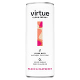 Virtue Yerba Mate peach and raspberry energy drink 250ml (British brand)