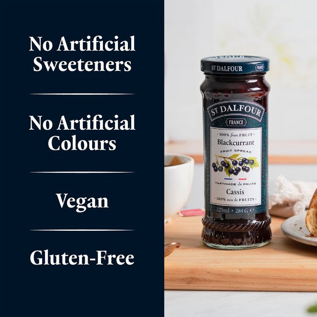 St Dalfour blackcurrant fruit spread 284g (British brand)