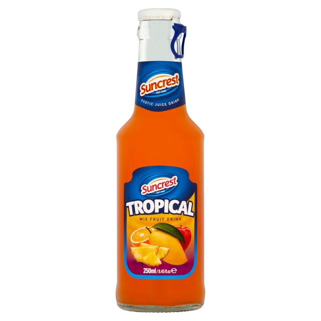 Suncrest Tropical Juice fruit drink bottle, UK version