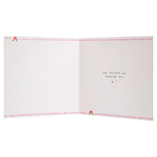 M&S wife birthday card with bubbles design 15x15cm, imported from the UK