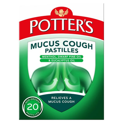 M&S Potters Mucus Cough Pastilles Cough Relief 20 Pastilles- Buy online at McGrocer