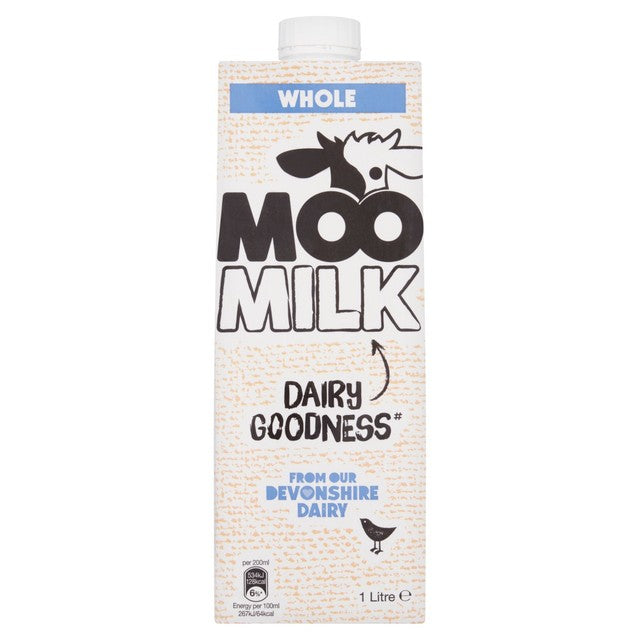 Moo whole long life milk 1L, imported from the UK
