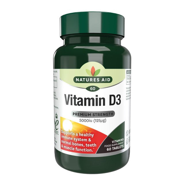 Natures Aid Vitamin D3 Tablets 5000iu, imported from the UK