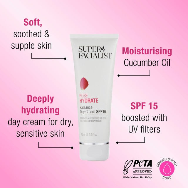 Super Facialist Rose Hydrating Day Cream 75ml (British brand)