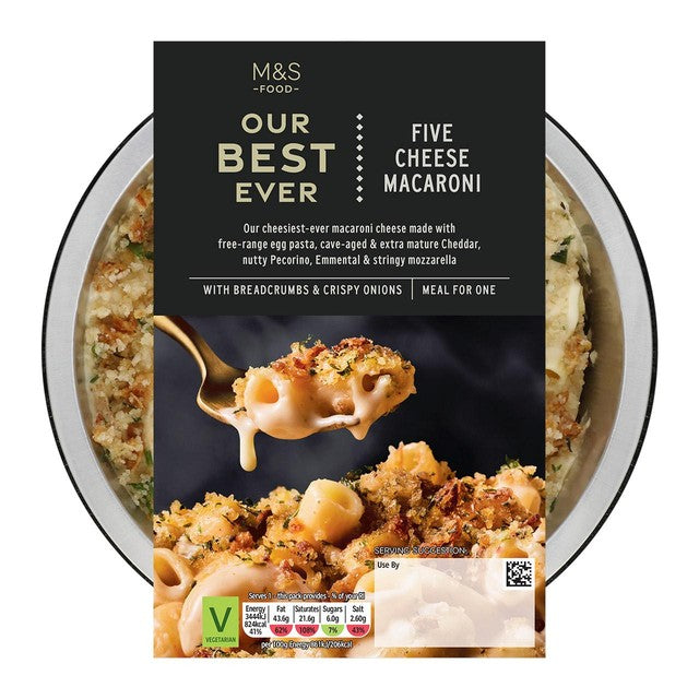 M&S five cheese macaroni ready meal 400g, imported from the UK