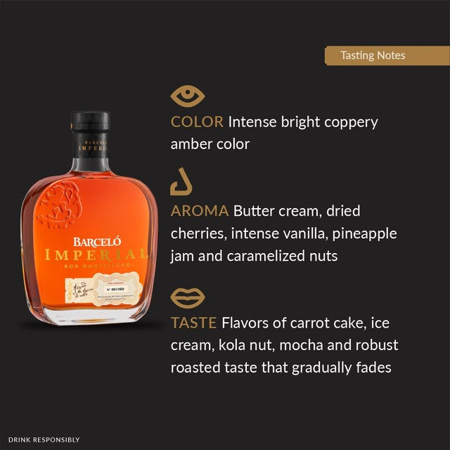 Barcelo Imperial dark rum bottle 70cl - British product
