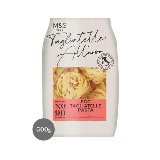 M&S egg tagliatelle pasta 500g, imported from the UK