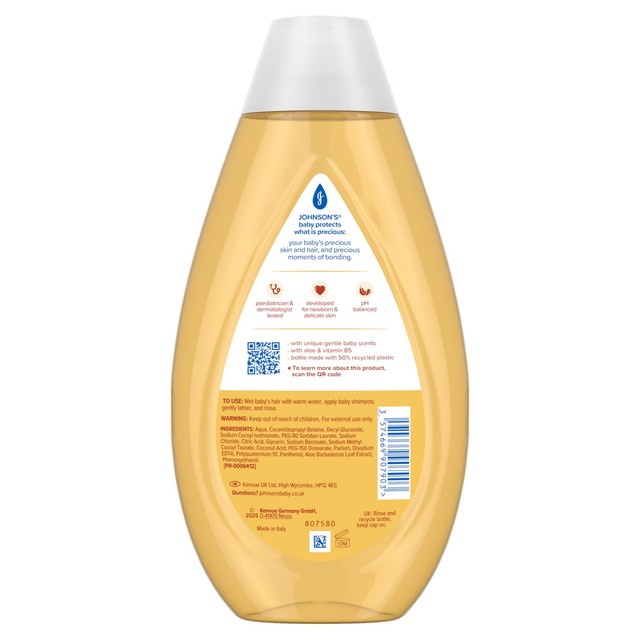 Johnson's Baby No More Tears shampoo for gentle daily care, imported from the UK