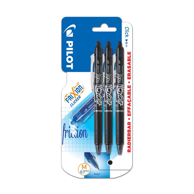 Pilot FriXion Clicker erasable rollerball pen 0.7mm imported from the UK