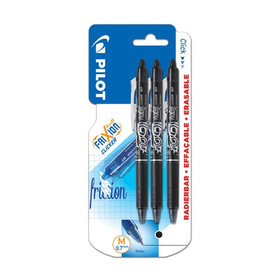 M&S Pilot FriXion Clicker Erasable Ink Rollerball Pen 0.7mm Medium 3 Pack- Buy online at McGrocer