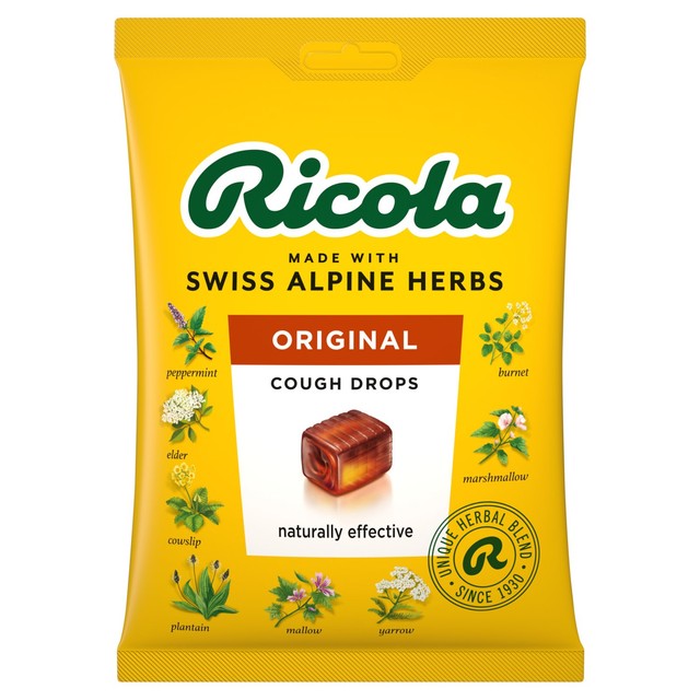 Ricola Original Swiss Herb Menthol lozenges 75g, imported from the UK