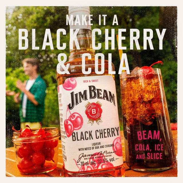 Jim Beam black cherry bourbon whiskey 70cl, UK version